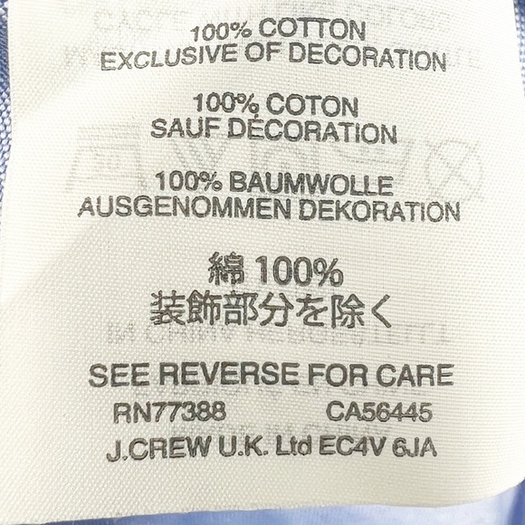 J.CREW Blue Cotton Lightweight Summer Blouse with Embroidered Details Size 6 - Picture 5 of 5